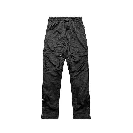 Black Mesh Cargo Joggers