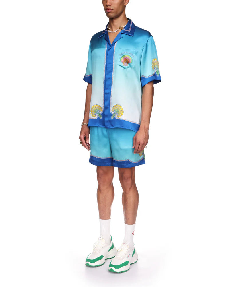CASABLANCA Men's Coquillage Colore Silk Camp Shirt