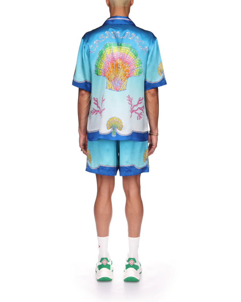 CASABLANCA Men's Coquillage Colore Silk Camp Shirt