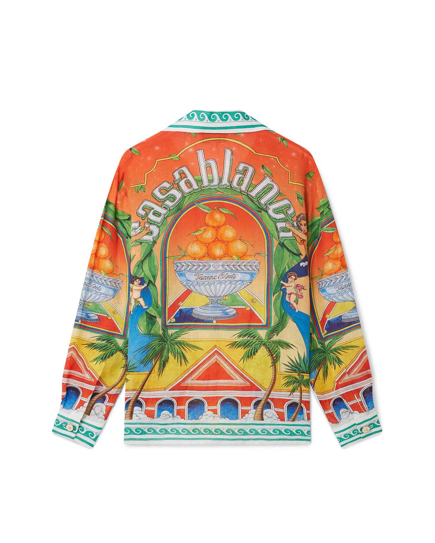 CASABLANCA Trophy Orange Linen Shirt