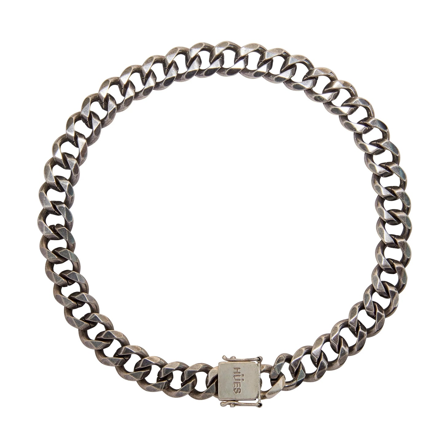 HUES - SILVER  BOX CLASP NECKLACE